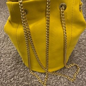 Express suede bucket bag